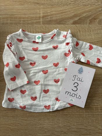 Tee shirt petits cœur TEX t.3m