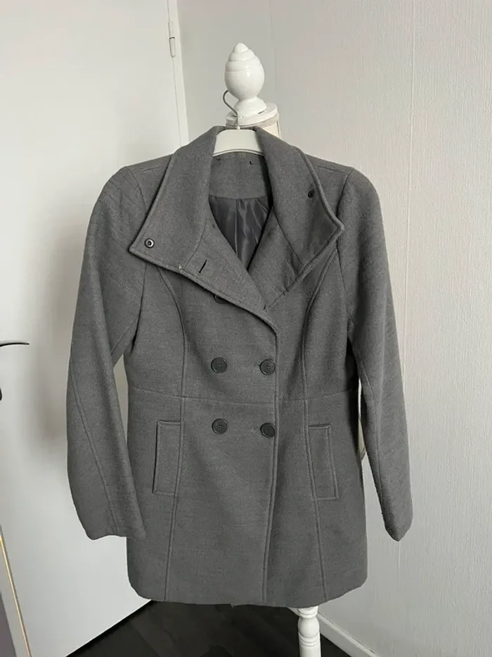 Manteau hiver gris taille m 38 etam
