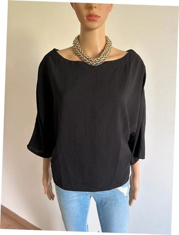 Blouse noire avec manches 3/4 An'ge taille 0 jamais portée