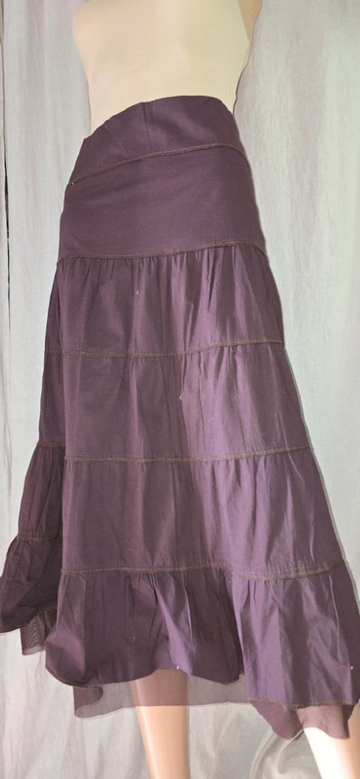 Jupe longue marron taille 1 fabriqué France. - photo numéro 5