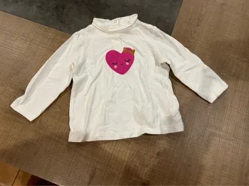 T-shirt manches longues, t-shirt col roulé bébé fille, du pareil au même, 9 mois