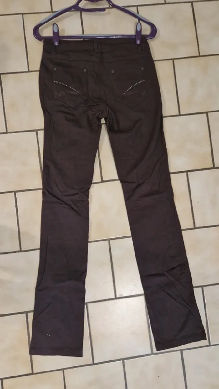 Pantalon Morgan 36 XS couleur marron ecorce - photo numéro 6
