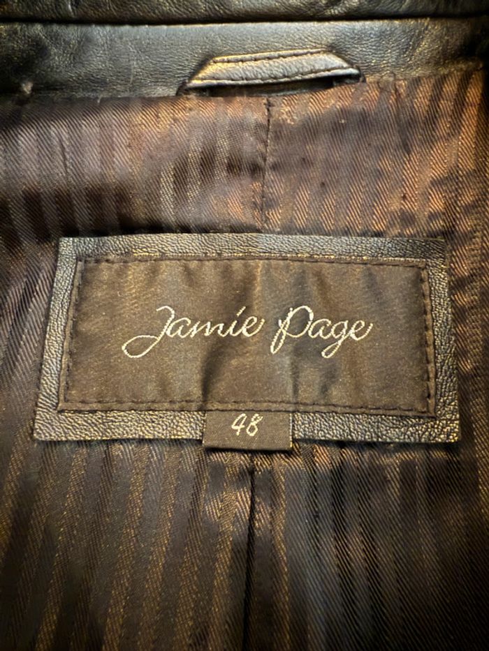 Manteau en cuir noir Jamie Page Taille M - photo numéro 3