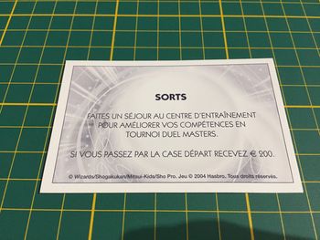 Carte sorts Faites un séjour au centre d'entrainement Monopoly Duel Masters Hasbro Parker #A64