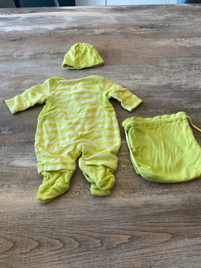 Trousseau lot maternité pyjama + bonnet + sacoche bébé unisexe garçon ou fille - photo numéro 2