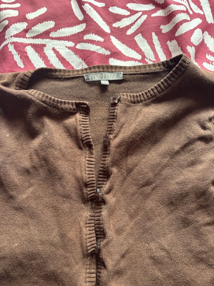 Gilet pour fille marron