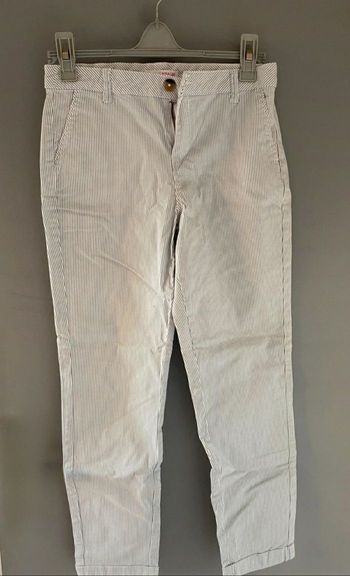 Pantalon rayé blanc et bleu ciel neuf