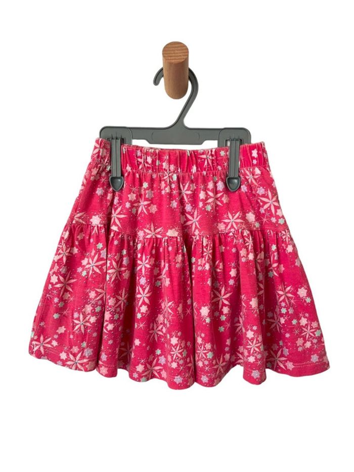 Jupe courte légère et fluide rose à fleurs - Disney 6 ans