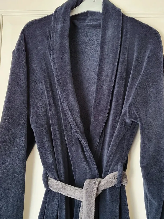 Peignoir/ robe de chambre tout doux bleu marine - Kiabi - photo numéro 2