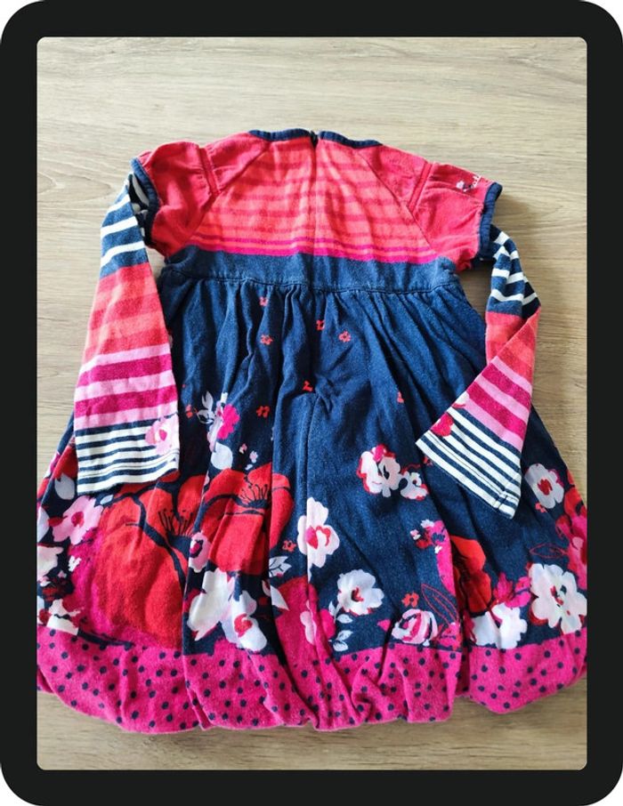 Robe bleu marine à fleurs Catimini 24 mois - photo numéro 3