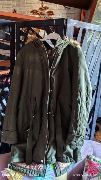 Parka femme verte kaki