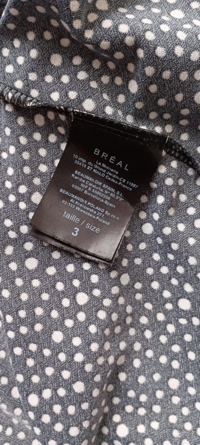 Blouse à pois col V manches 3/4 "Patrice BREAL" Taille 3 de la marque - photo numéro 6