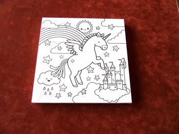 Toile Licorne  tableau enfantin à peindre - NEUF
