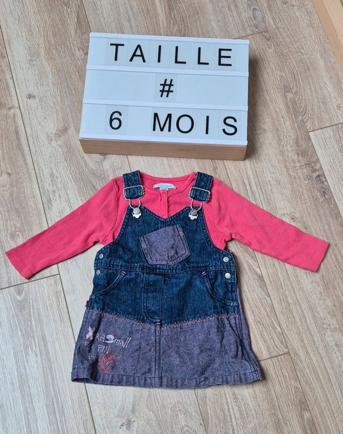 Ensemble robe en jean et tee shirt 6 mois