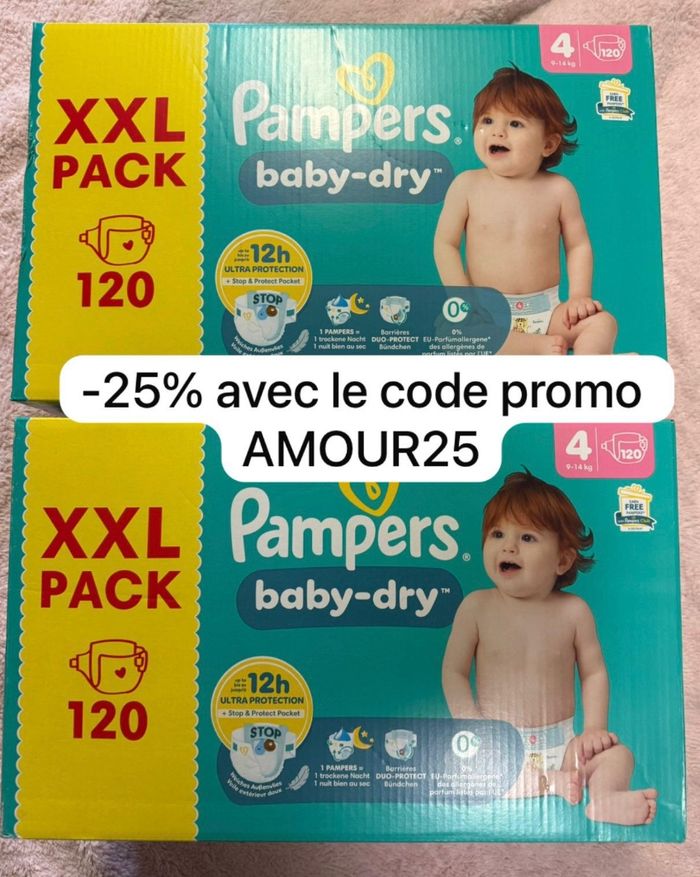 Deux XXL carton couche pampers taille 4 normale