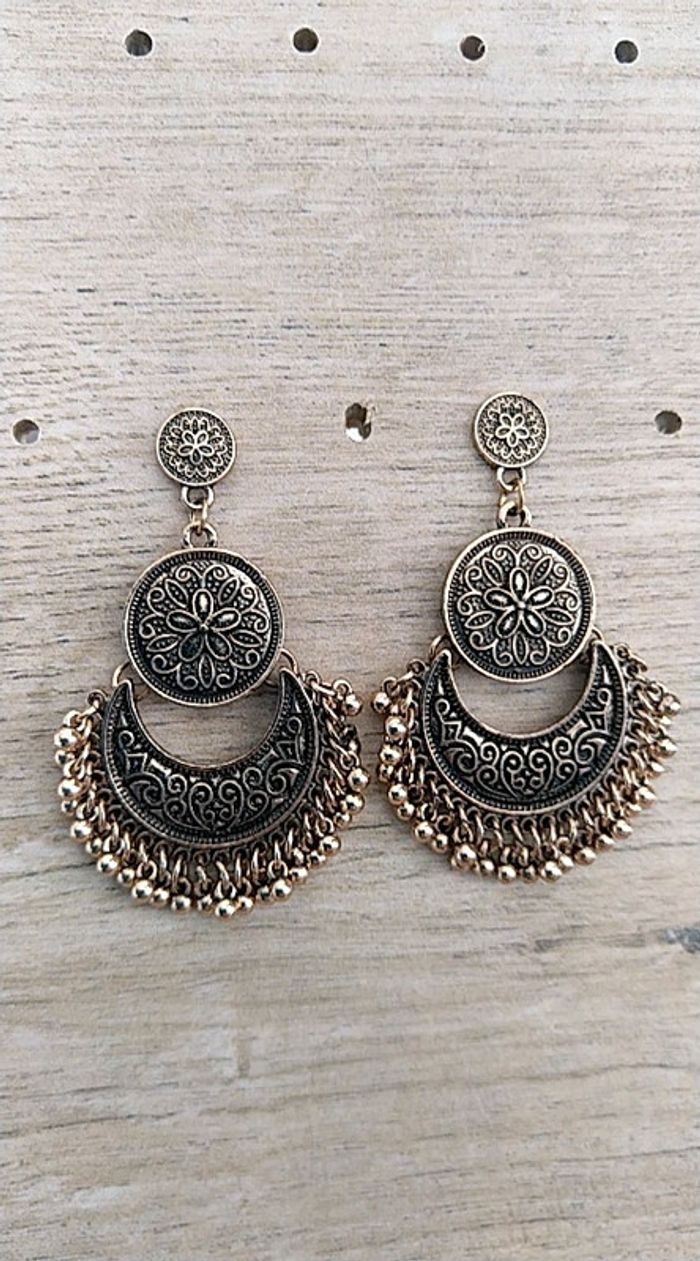 Boucles d'oreilles bohème vintage - photo numéro 2