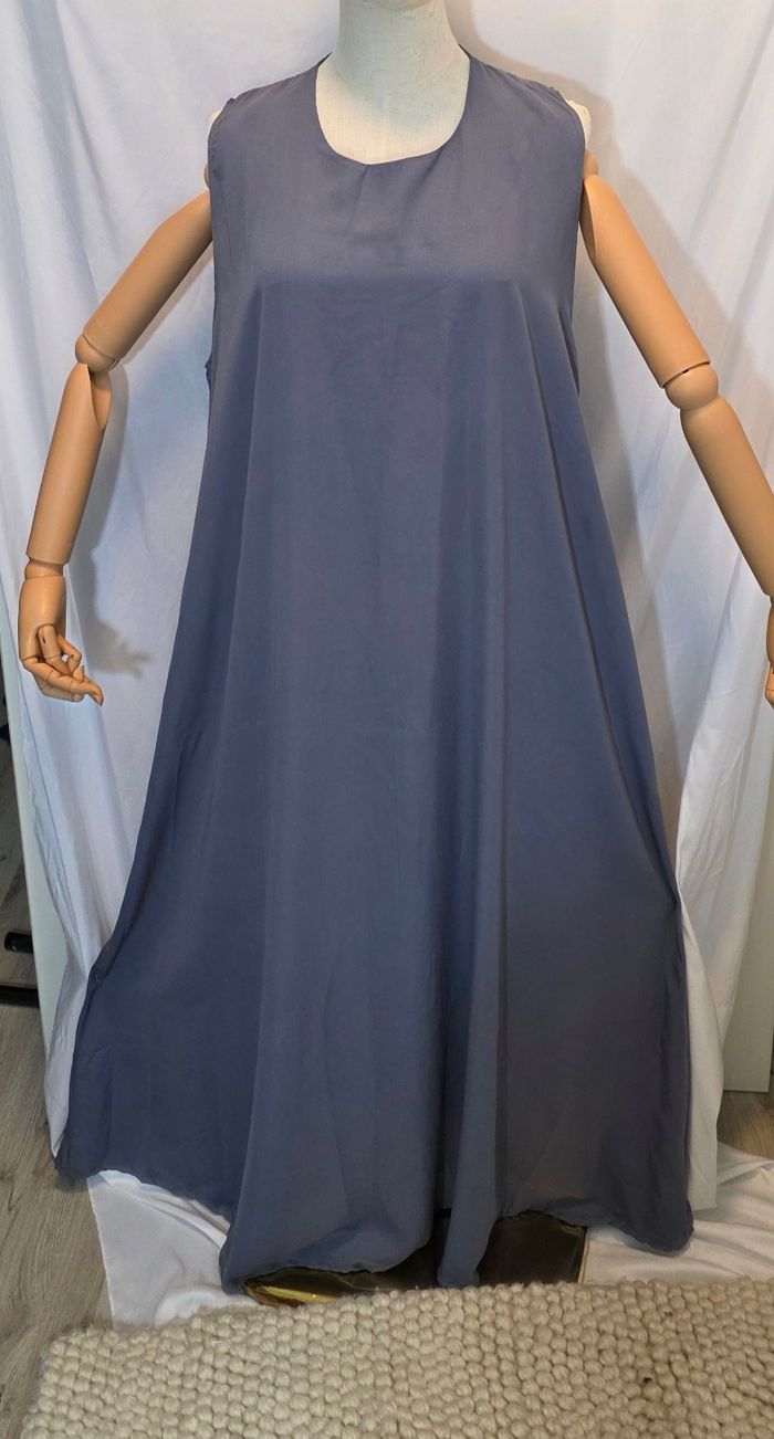 Abaya en lin avec sous robe - photo numéro 5