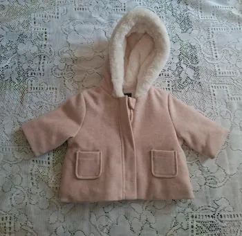 Manteau bébé fille rose doublé fourrure KIABI 6 mois - neuf