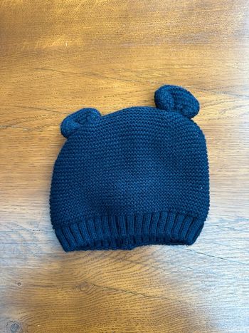 Bonnet bleu marine doublé bébé 3-6 mois