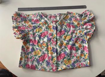 Haut fleuri vintage en coton