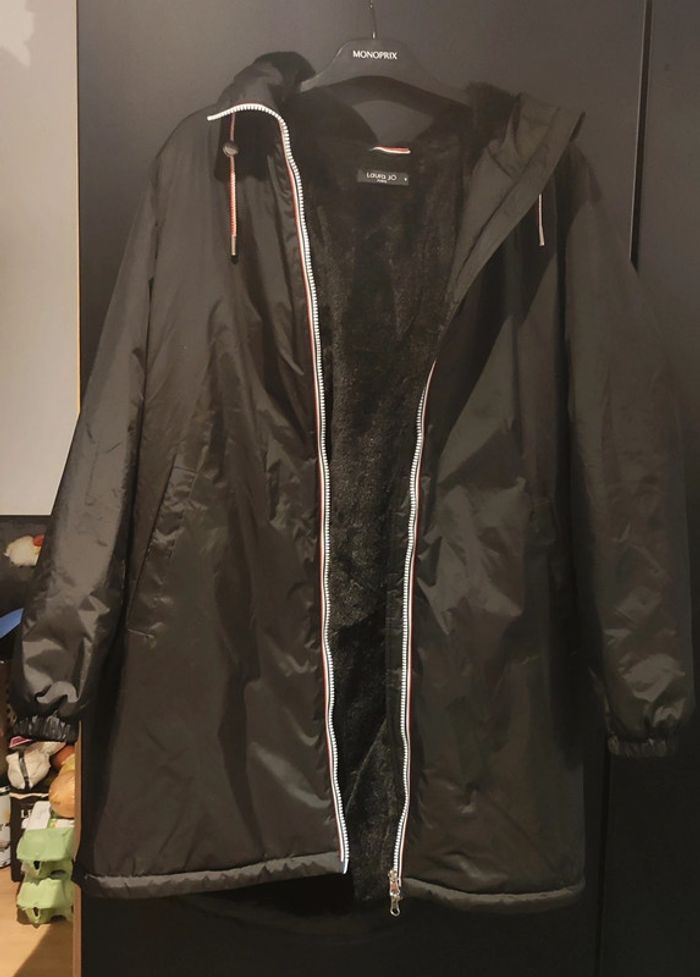 Blouson long noir fourré Laura Jo - photo numéro 2