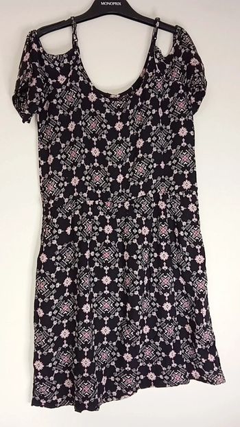 Robe 👗 noir motif rose - Taille M