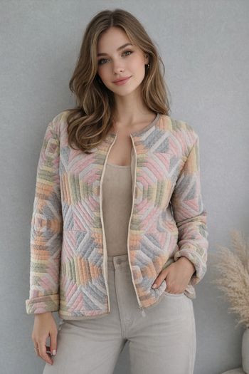 Veste matelassée multicolore tendance