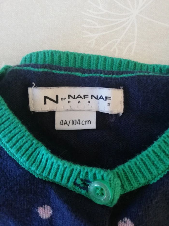 Gilet à boutons bleu à pois Naf Naf 4 ans - photo numéro 2