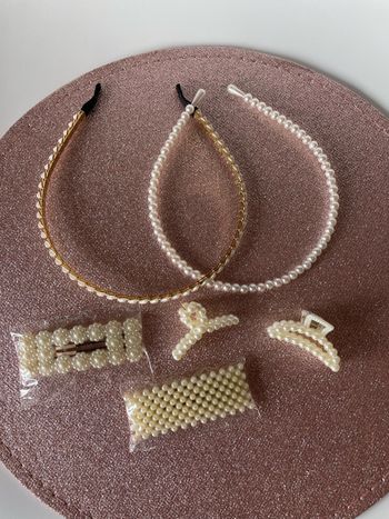 Lot accessoires pour cheveux avec perles