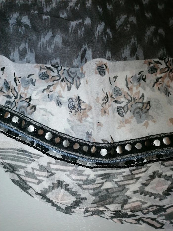 Blouse Tunique transparente gris beige 42 - photo numéro 5