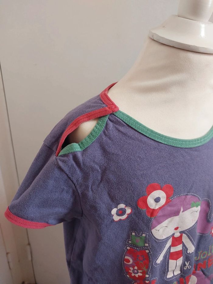 Tee-shirt P'tit Béguin – Violet – Motif fillette – Taille 6-8 ans - photo numéro 2