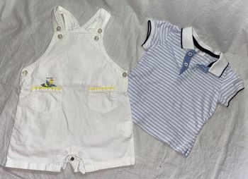 ensemble barboteuse + body Cadet Rousselle 6 mois