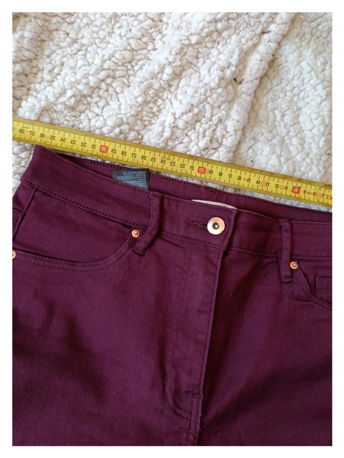 H&M Pantalon bordeaux T. 40 (US 10) 70% coton -- - photo numéro 5