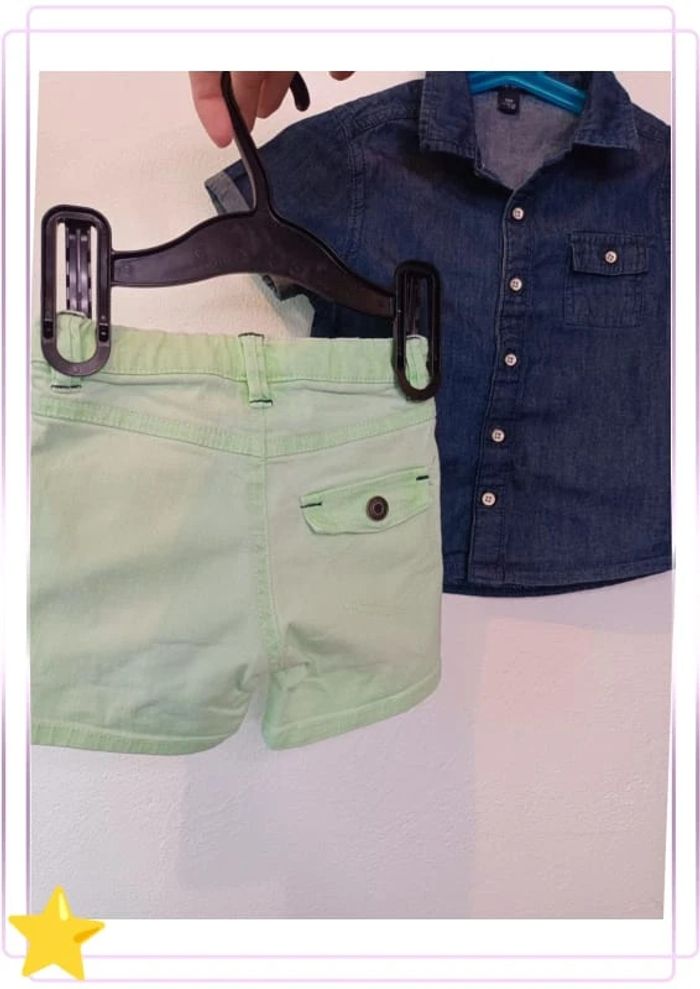 Tenue été short Z chemise jean Kiabi 18 mois - photo numéro 6