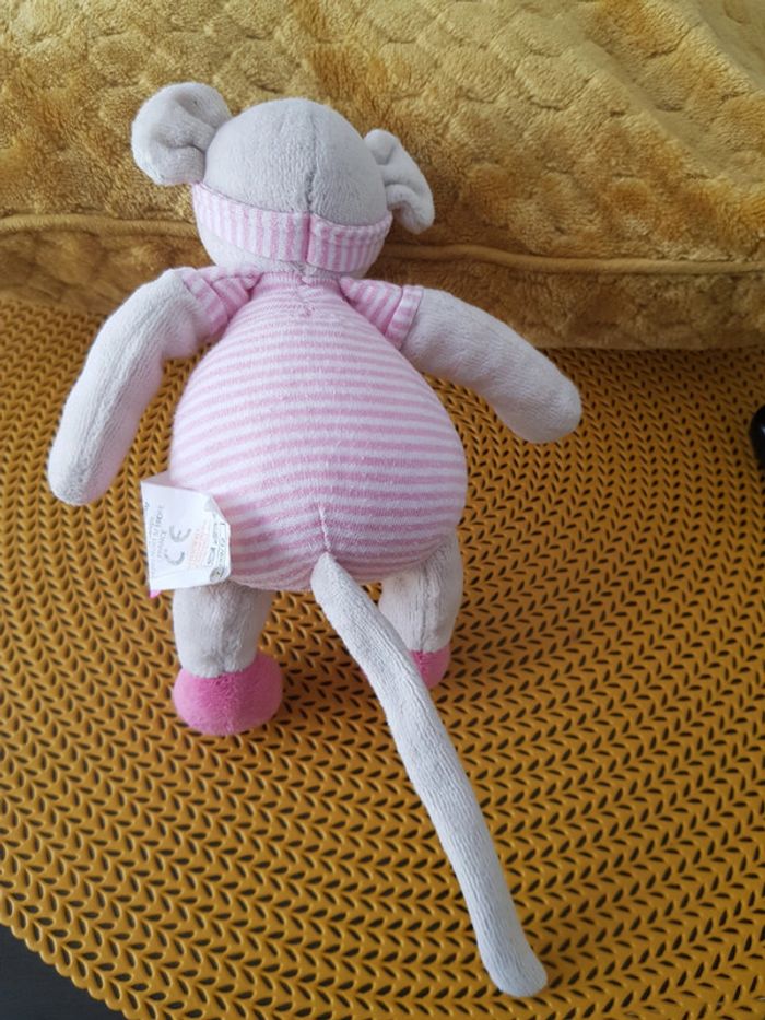 Peluche hochet souris rose - photo numéro 3