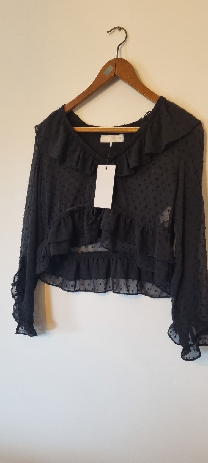 Blouse plumetis neuve Taille L Zara - photo numéro 2