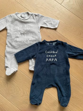 Lot de 2 pyjamas 1 pièce - Kiabi - 1mois