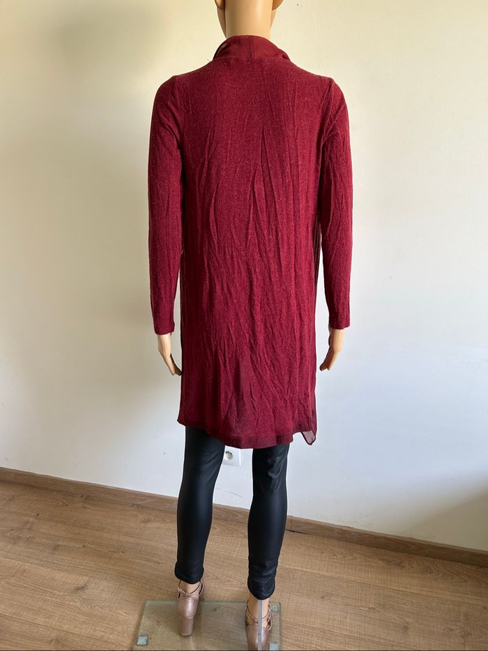 Cardigan bordeaux bi matière Naf Naf taille XS bon état - photo numéro 7