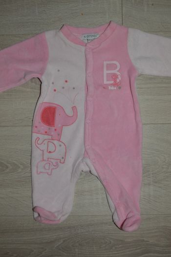 Pyjama velours In Extenso 1 mois fermeture devant