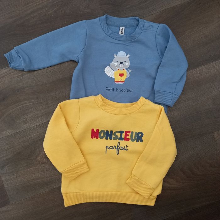 Lot de 2 sweat-shirts Npo Baby, 6 mois
