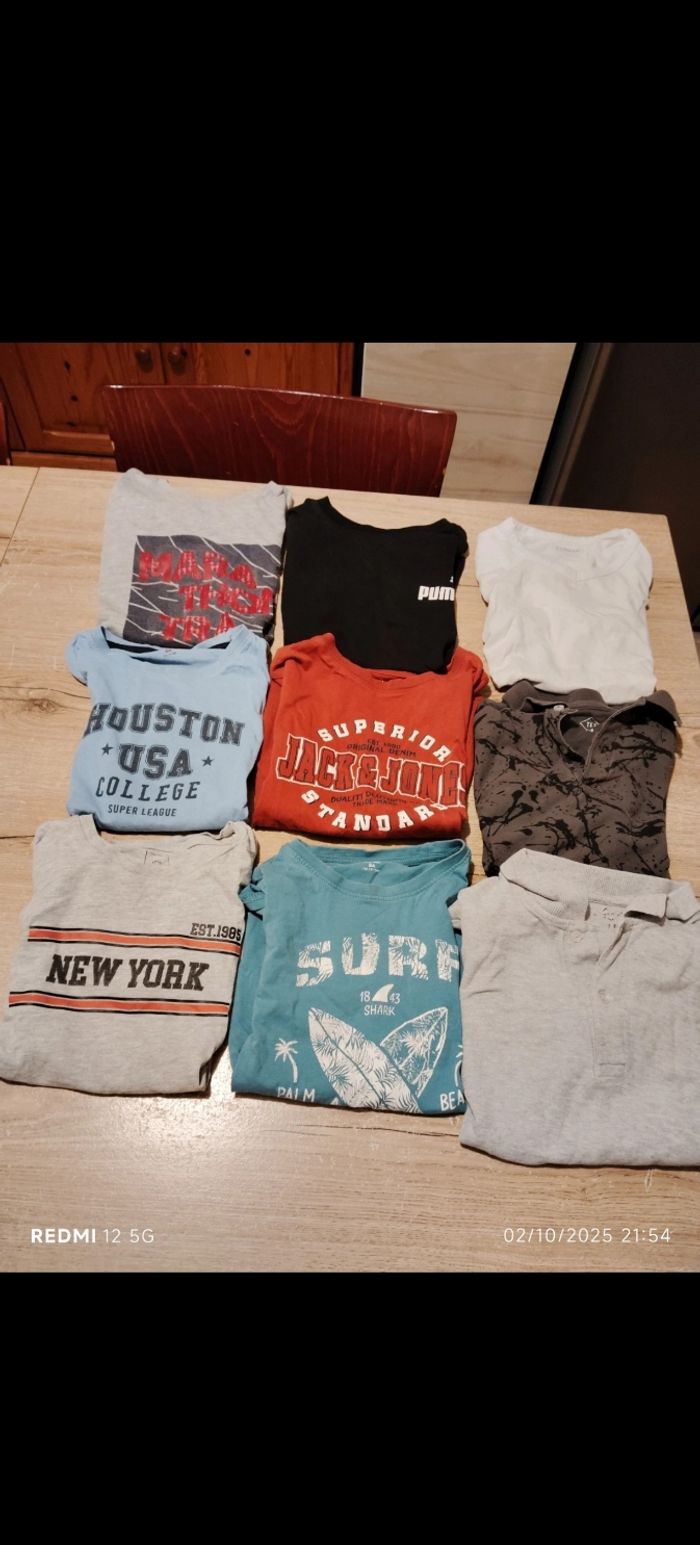 Lot de 9 manches courtes 8 ans