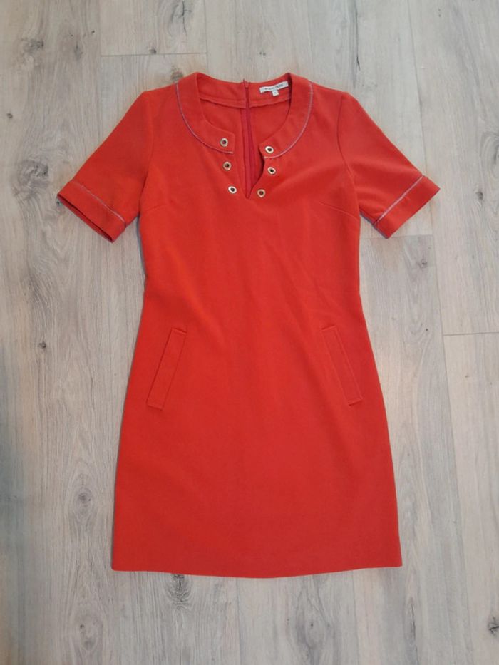 Robe vintage manches courtes corail t.36