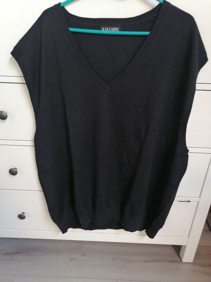 Pull sans manches noir 4XL