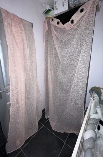 rideaux voilages rose