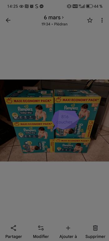 Lot 136 couches x6 cartons neuf 