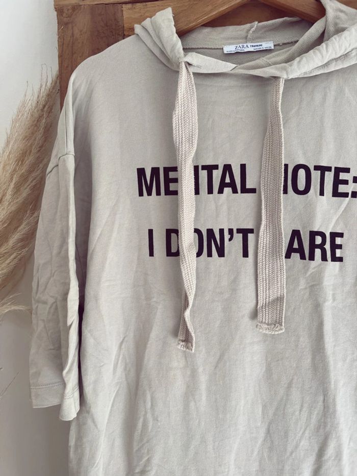 Robe sweat-shirt beige Zara femme - photo numéro 2