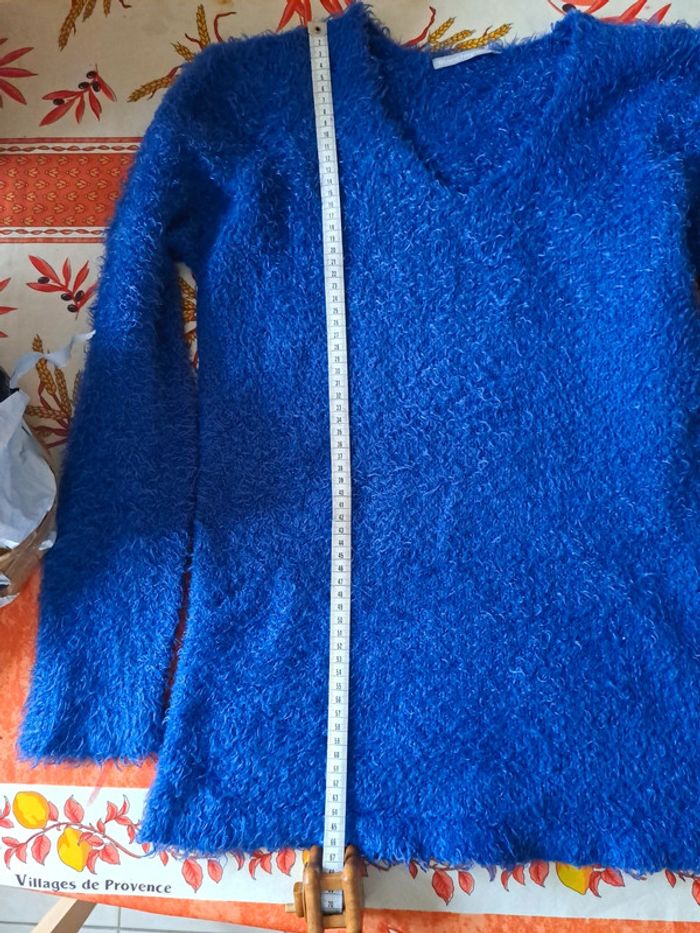 Pull col V chenille T40 - photo numéro 5