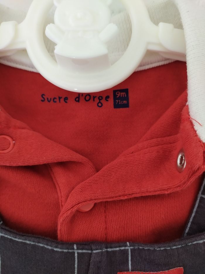 Ensemble salopette+ polo sucre d orge 9 mois - photo numéro 2