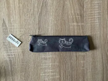 Trousse grise avec chats   20x5 cm 