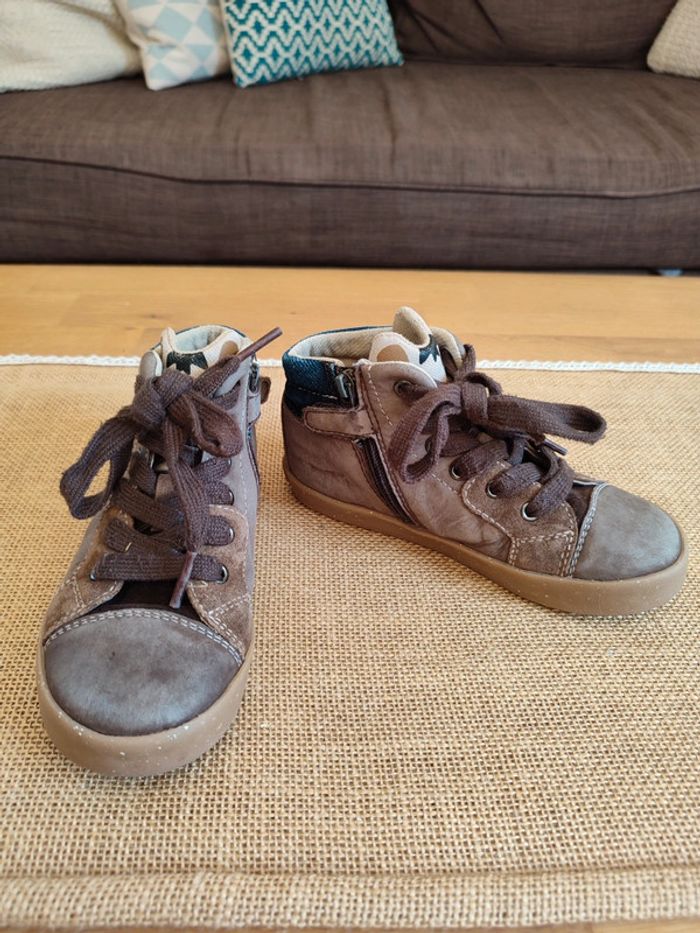 Bottines en cuir zippées et à lacets Geox en 27 (EU) - photo numéro 2